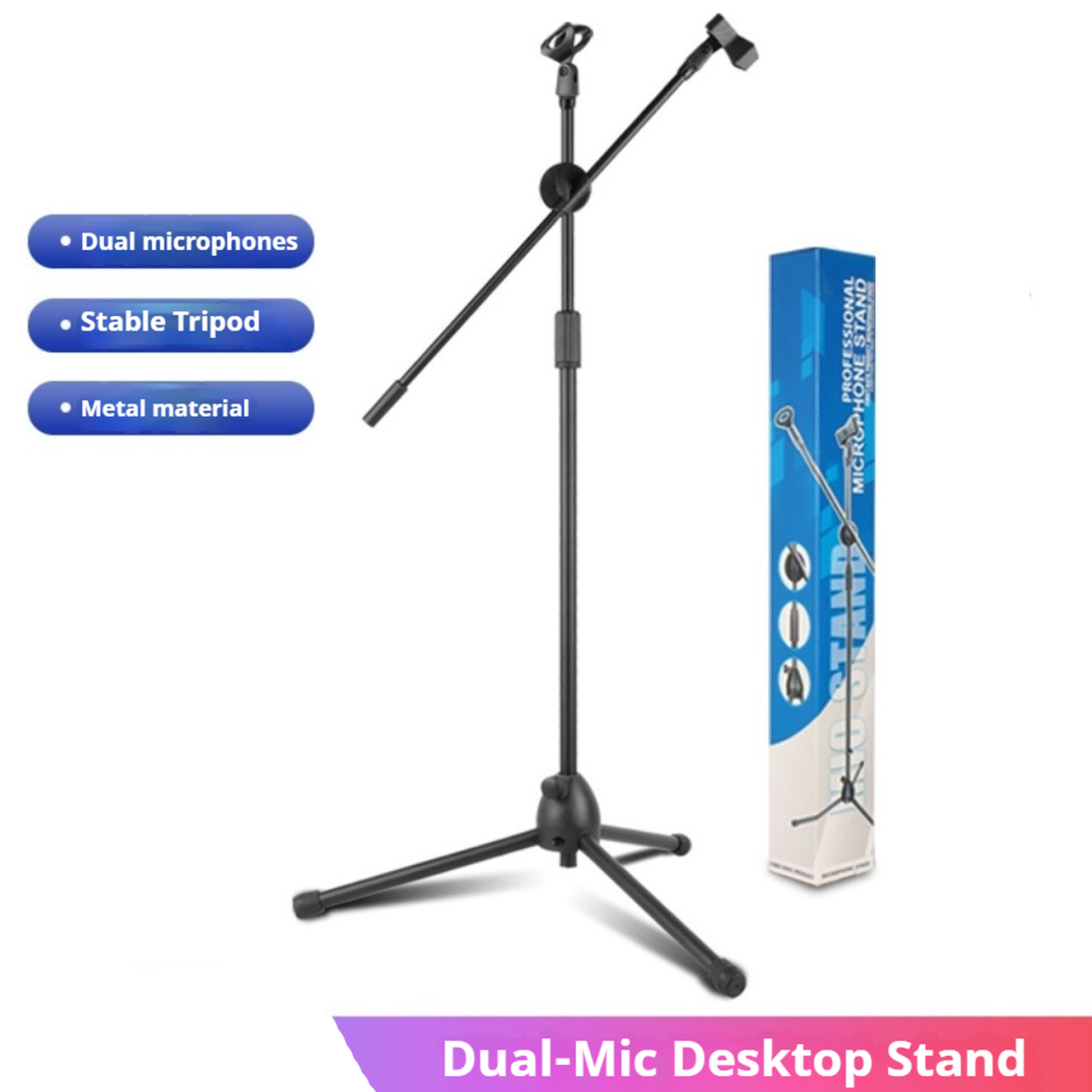 Shure Mic Sm58 - Statif Mikrofon Lantai dengan Desain Lengan