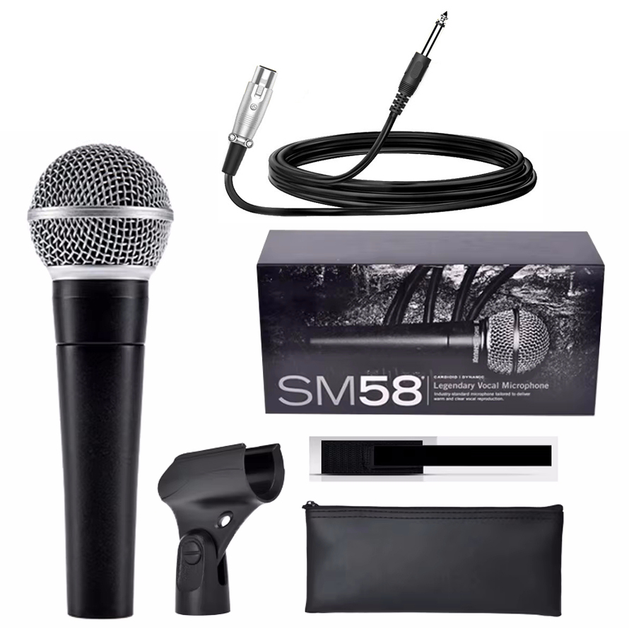 Shure Mic Sm58 - Mikrofon Dinamis Karaoke Mikrofon Berkabel Profesional