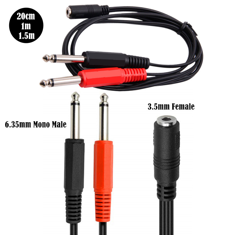 Kabel Adaptor 6.35 Mm Male Ke  - Audio Splitter Y ulasan dan harga